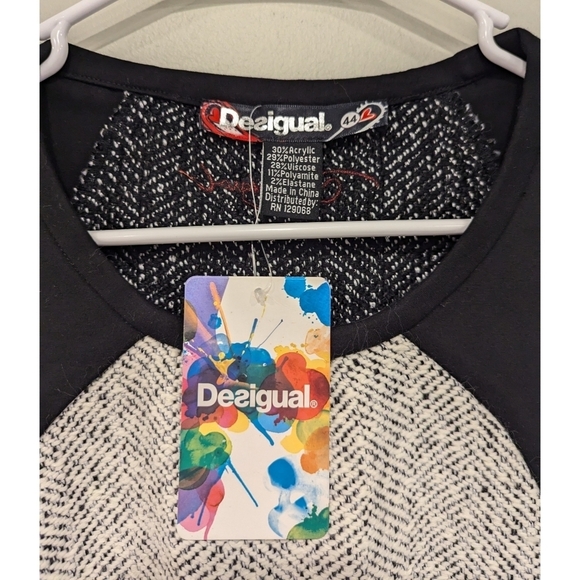 🆕 Desigual Oceano Asymmetrical Zip Patch Dress Size 12 - Picture 3 of 10
